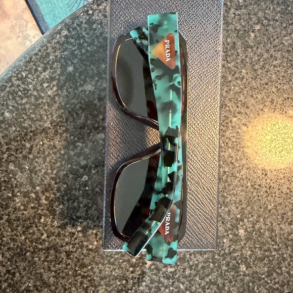 Prada Red Tortoise Square Sunglasses - Picture 4 of 12